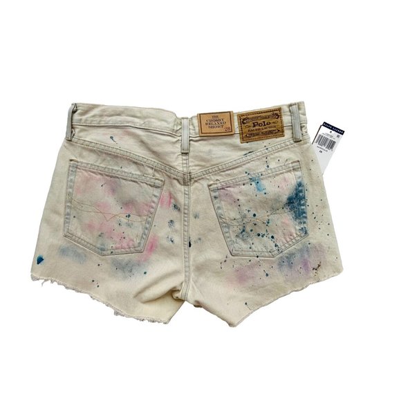 Polo Ralph Lauren Watercolor Splatter Crosby Relaxed Jean Shorts - Picture 2 of 2
